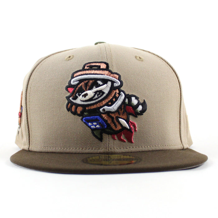 ROCKET CITY TRASH PANDAS Rocket Patch New Era 59Fifty Fitted Hat (Camel Walnut Gray Under Brim)