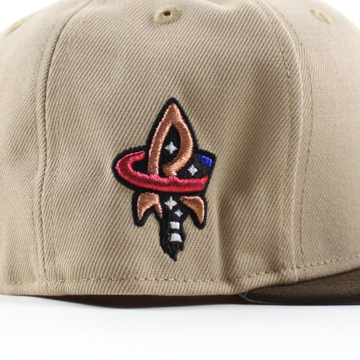 ROCKET CITY TRASH PANDAS Rocket Patch New Era 59Fifty Fitted Hat (Camel Walnut Gray Under Brim)