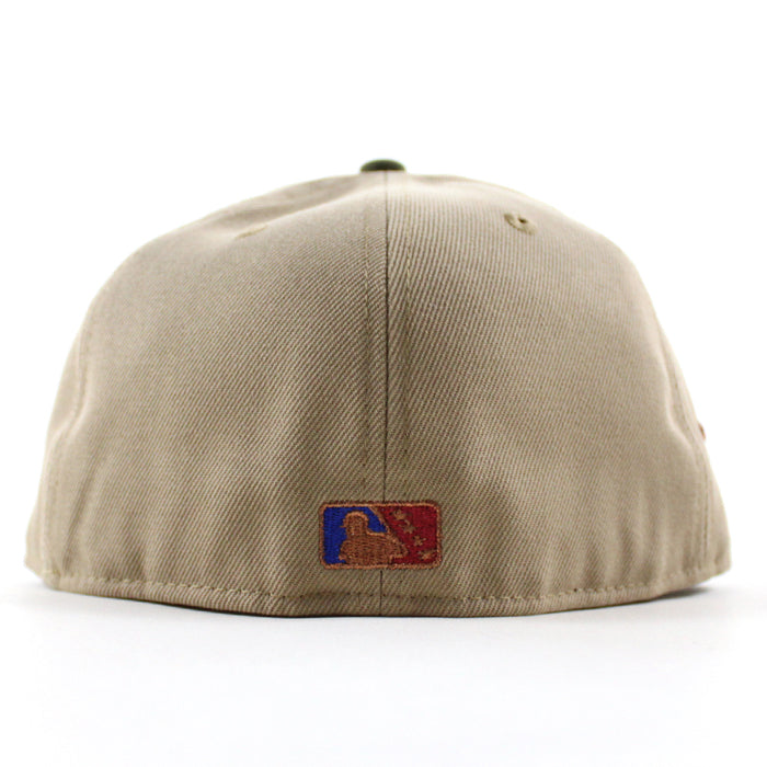 ROCKET CITY TRASH PANDAS Rocket Patch New Era 59Fifty Fitted Hat (Camel Walnut Gray Under Brim)