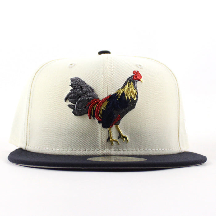 ROOSTER Texas Patch New Era 59Fifty Fitted Hat (Chrome White Navy Gray Under Brim)