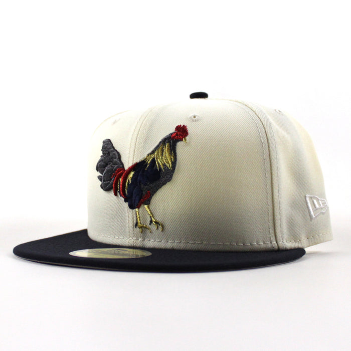 ROOSTER Texas Patch New Era 59Fifty Fitted Hat (Chrome White Navy Gray Under Brim)