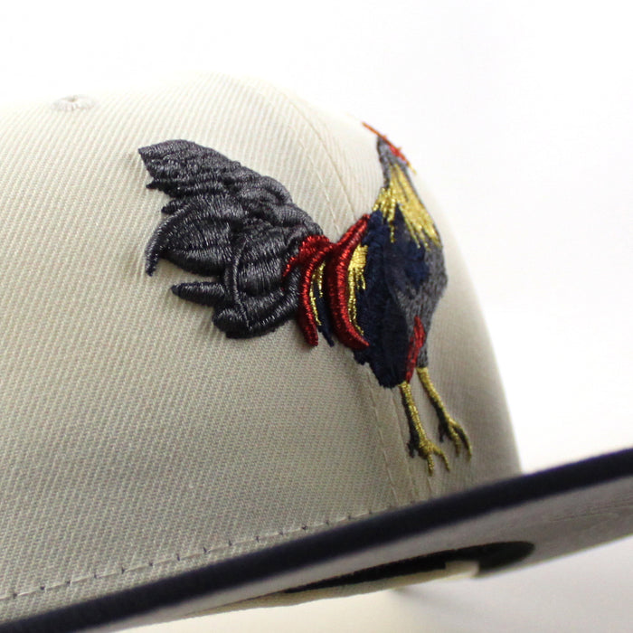 ROOSTER Texas Patch New Era 59Fifty Fitted Hat (Chrome White Navy Gray Under Brim)