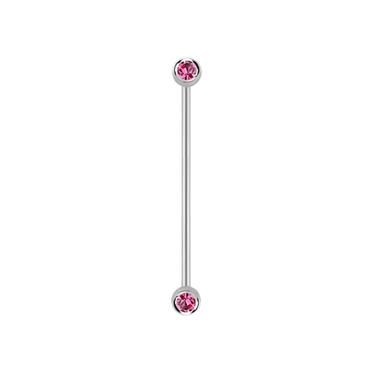14g Surgical steel Industrial barbell Rose 35mm / Surgical Steel / Rose Barbell