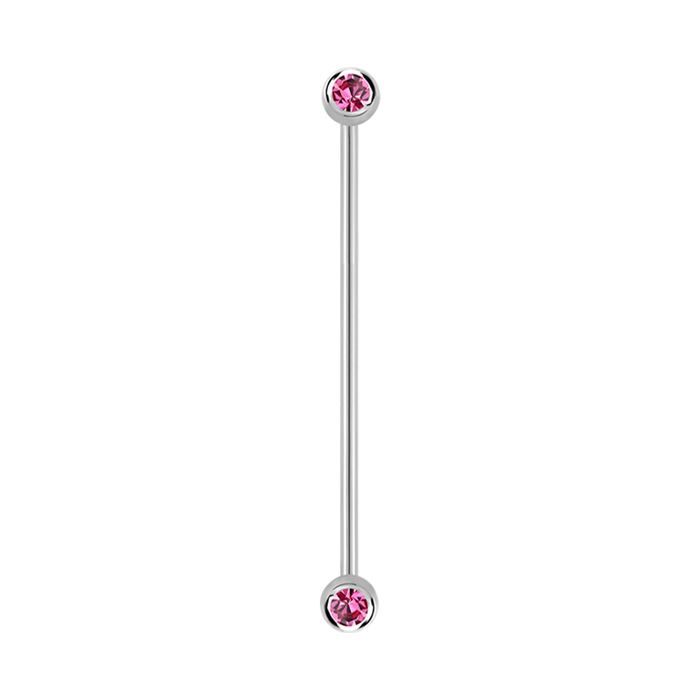 14g Surgical steel Industrial barbell Rose 38mm / Surgical Steel / Rose Barbell