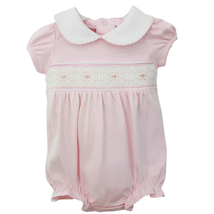 Sally Pink Smocked Bubble