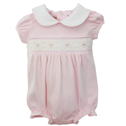 Sally Pink Smocked Bubble