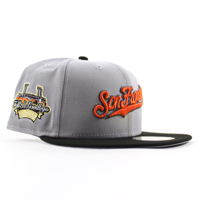 San Francisco Giants Tell It GoodBye patch New Era 59Fifty Fitted Hat (Gray Black Gray Under Brim)