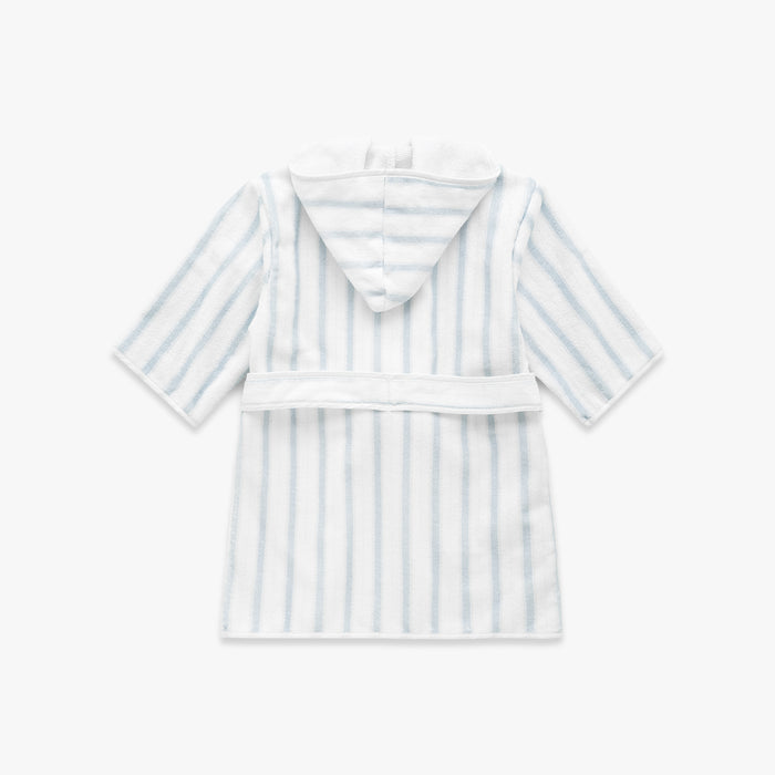 Striped robe with hood on a white background