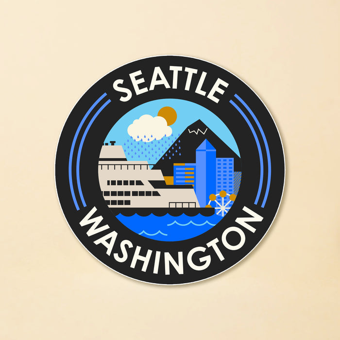 Seattle Ferry Round Sticker