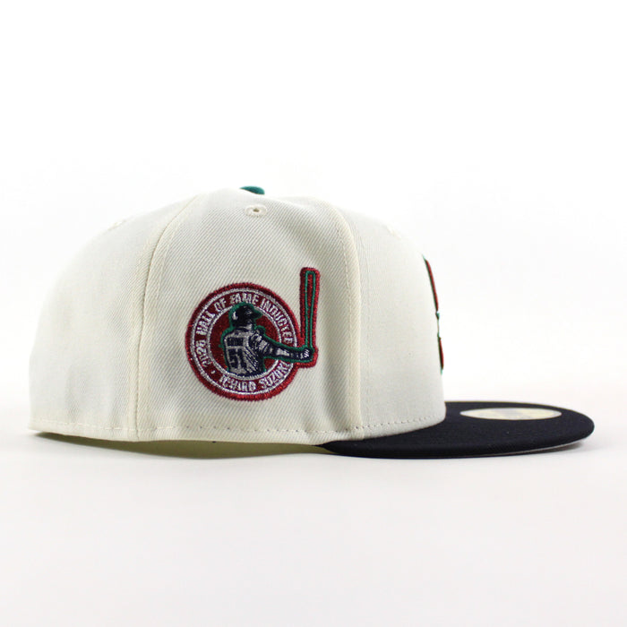 Seattle Mariners 2025 Hall Of Fame Ichiro Suzuki  New Era 59Fifty Fitted Hat (Chrome White Navy Gray Under Brim)