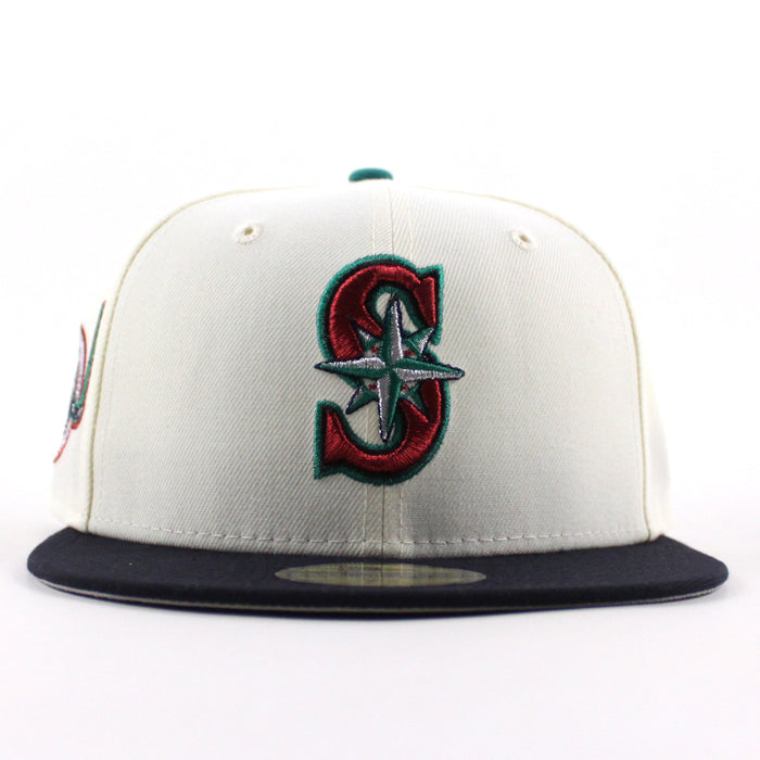 Seattle Mariners 2025 Hall Of Fame Ichiro Suzuki  New Era 59Fifty Fitted Hat (Chrome White Navy Gray Under Brim)