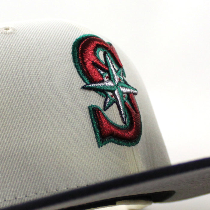 Seattle Mariners 2025 Hall Of Fame Ichiro Suzuki  New Era 59Fifty Fitted Hat (Chrome White Navy Gray Under Brim)