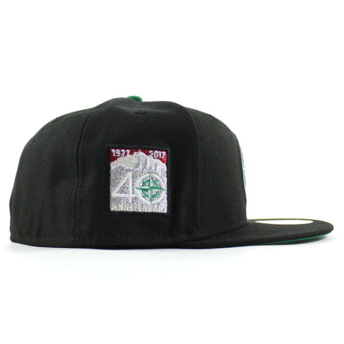 Seattle Mariners 40 Years Patch New Era 59Fifty Fitted Hat (Black Green Under Brim)