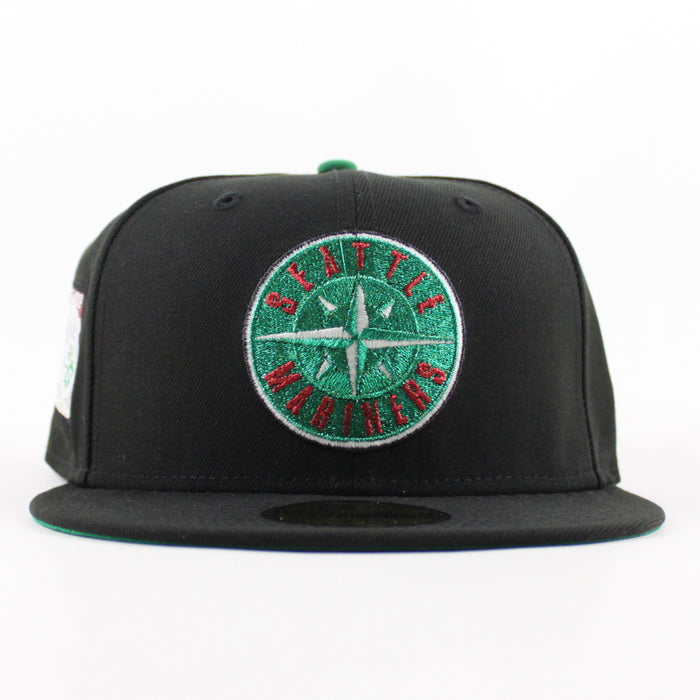 Seattle Mariners 40 Years Patch New Era 59Fifty Fitted Hat (Black Green Under Brim)
