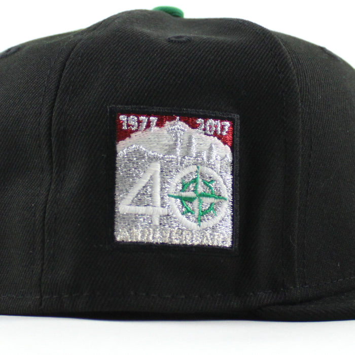 Seattle Mariners 40 Years Patch New Era 59Fifty Fitted Hat (Black Green Under Brim)