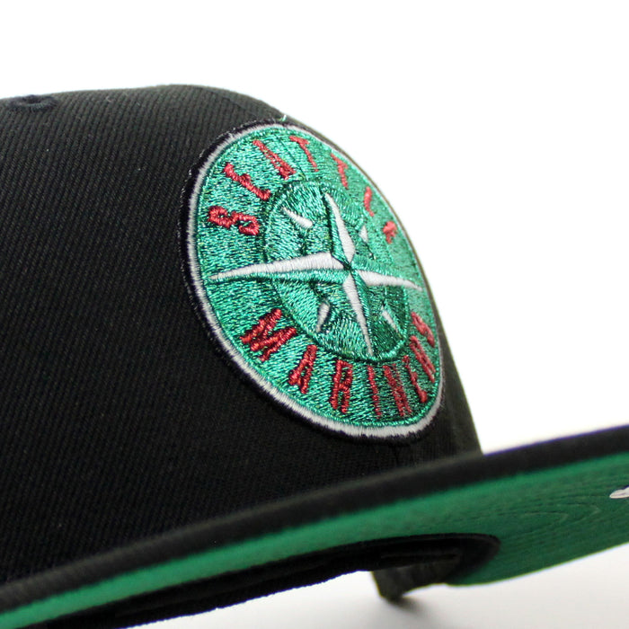 Seattle Mariners 40 Years Patch New Era 59Fifty Fitted Hat (Black Green Under Brim)