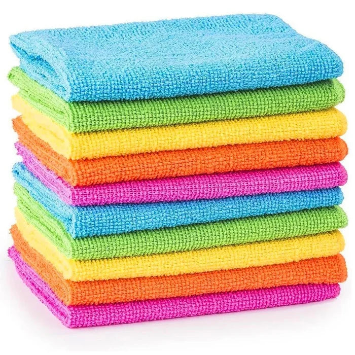 Set Of 10 Microfibre Cleaning Cloths