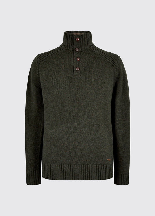 Shields Men’s button neck knit - Olive