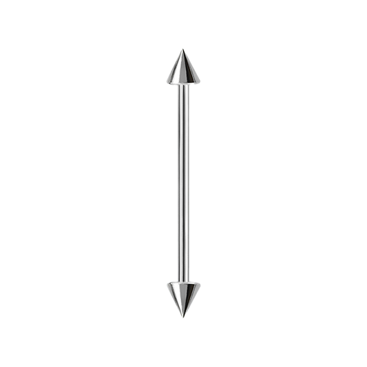 Silver Spike Industrial Bar 35mm / Surgical Steel / Silver Barbell
