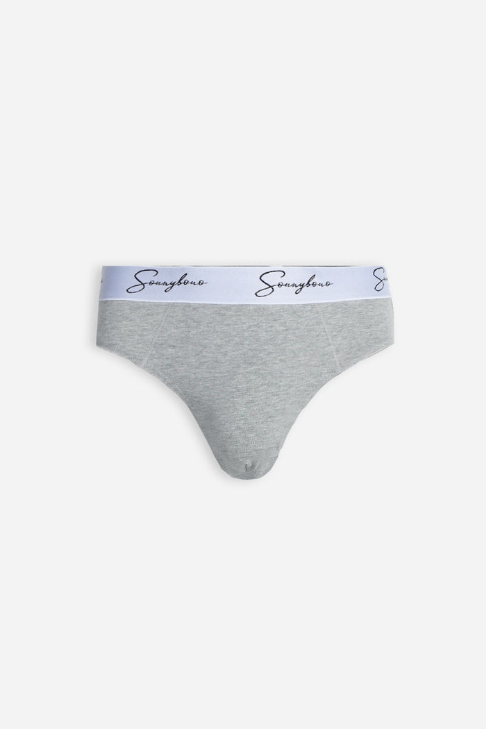 SLIP CON ELASTICO A CONTRASTO GRIGIO