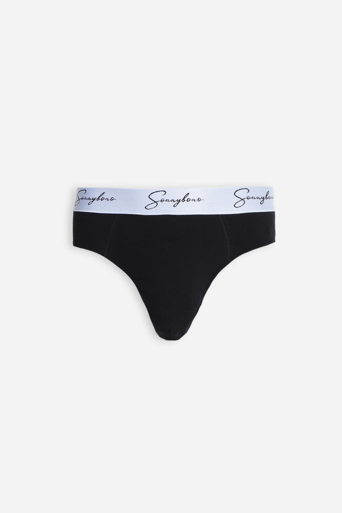 SLIP CON ELASTICO A CONTRASTO NERO