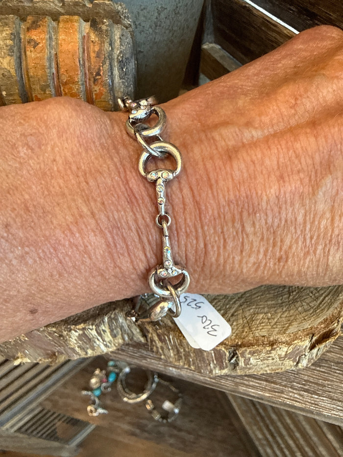 Snaffle Bit Crystal Bracelet