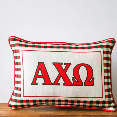 Sorority Gingham Piped Pillow