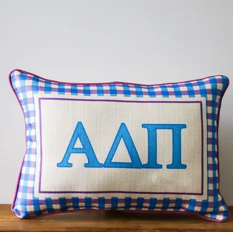 Sorority Gingham Piped Pillow
