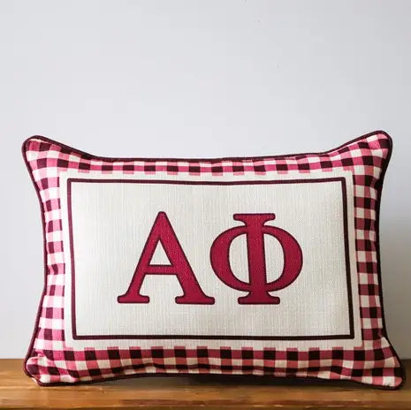 Sorority Gingham Piped Pillow
