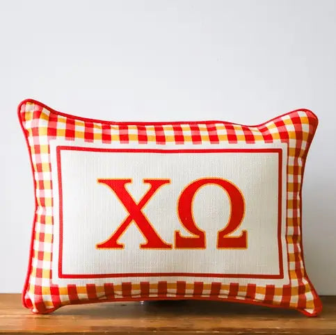 Sorority Gingham Piped Pillow