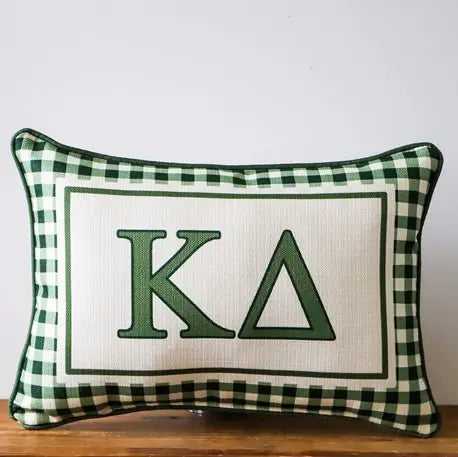 Sorority Gingham Piped Pillow