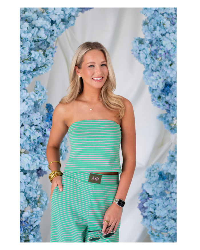 Sorority Green Striped Lounge Set