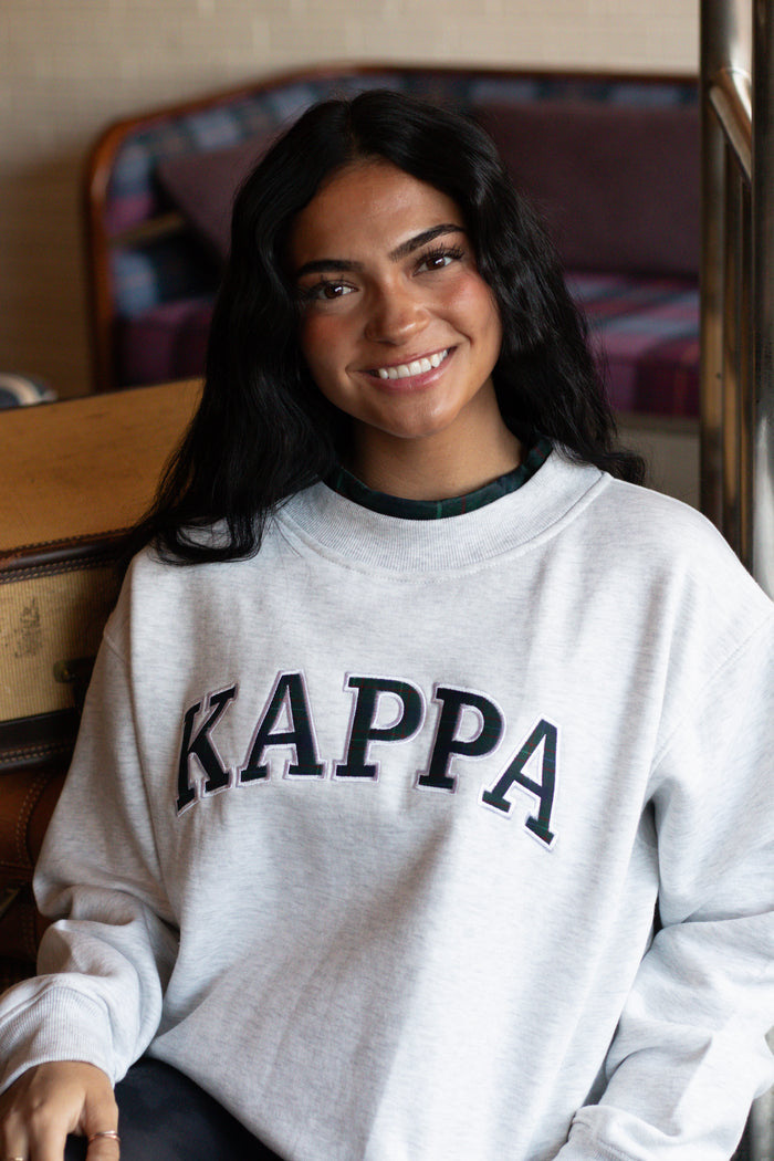 Sorority Plaid Accent Mockneck