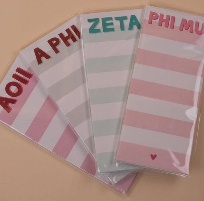 Sorority Skinny Striped Note Pad