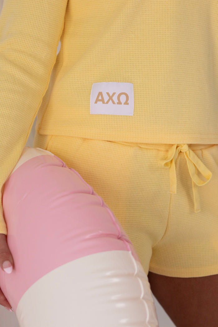 Sorority Yellow Tag Waffle-Knit Set