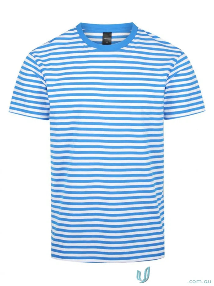 Blue and white striped Stevie Stripe T-Shirt perfect for casual wear and work uniforms