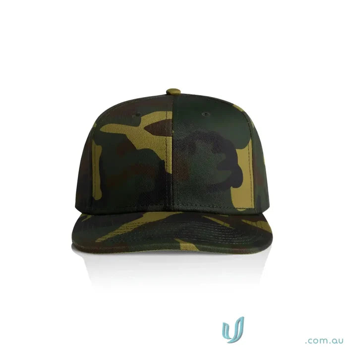 Camouflage print flat peak stock camo cap from AS Colour Stock Camo Cap 1183