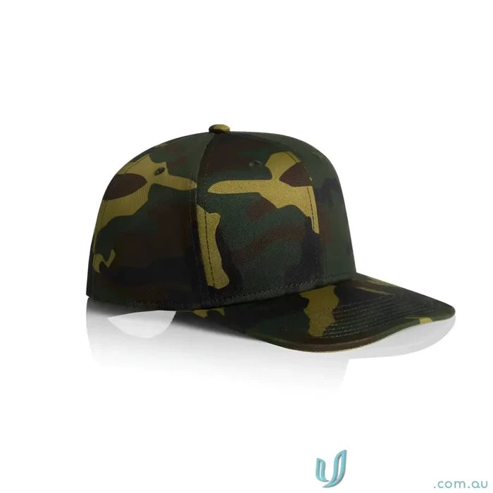 Camouflage print flat peak stock camo cap AS Colour Stock Camo Cap 1183