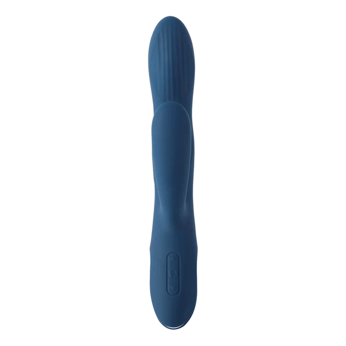 Svakom Aylin blå fleksibel silikonvibrator med ribbet spiss og klitorisarm