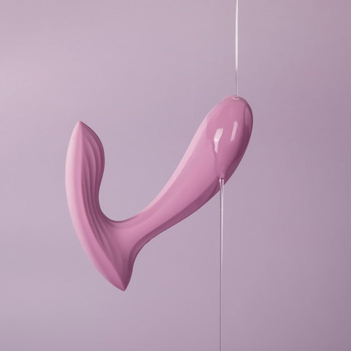 Svakom Erica rosa silikonevibrator hengende med vannstråle, glansfull finish og bladformet spiss