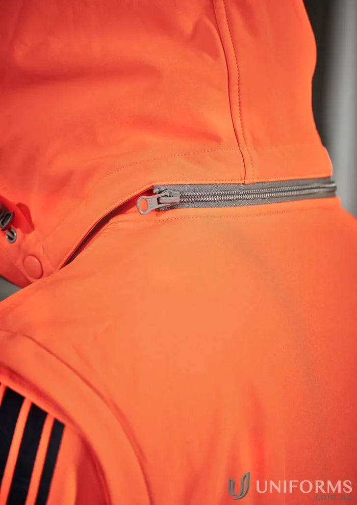Orange hooded Softshell Jacket from Syzmik Streetworx Syzmik Streetworx 2-in-1 stretch softshell