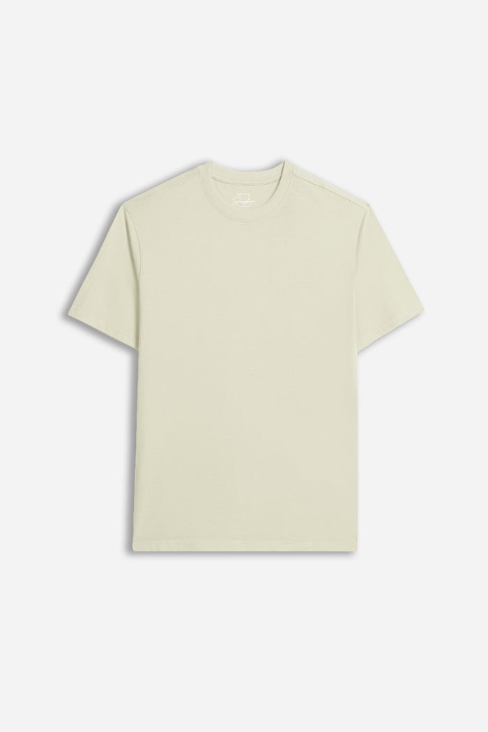 T-SHIRT GIROCOLLO BASIC BEIGE CHIARO