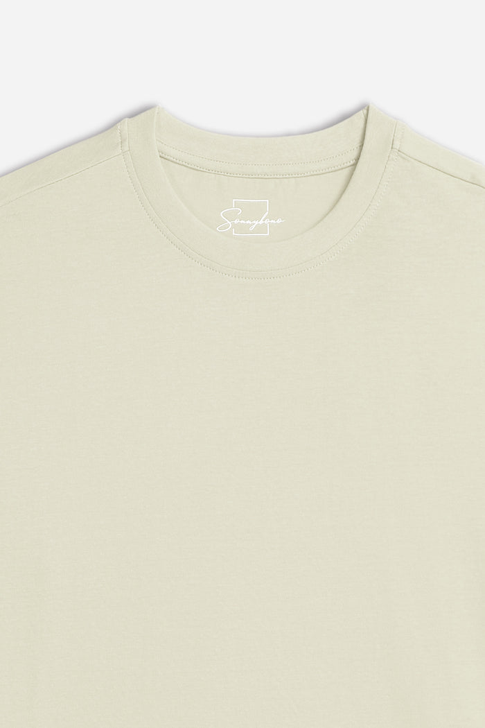 T-SHIRT GIROCOLLO BASIC BEIGE CHIARO