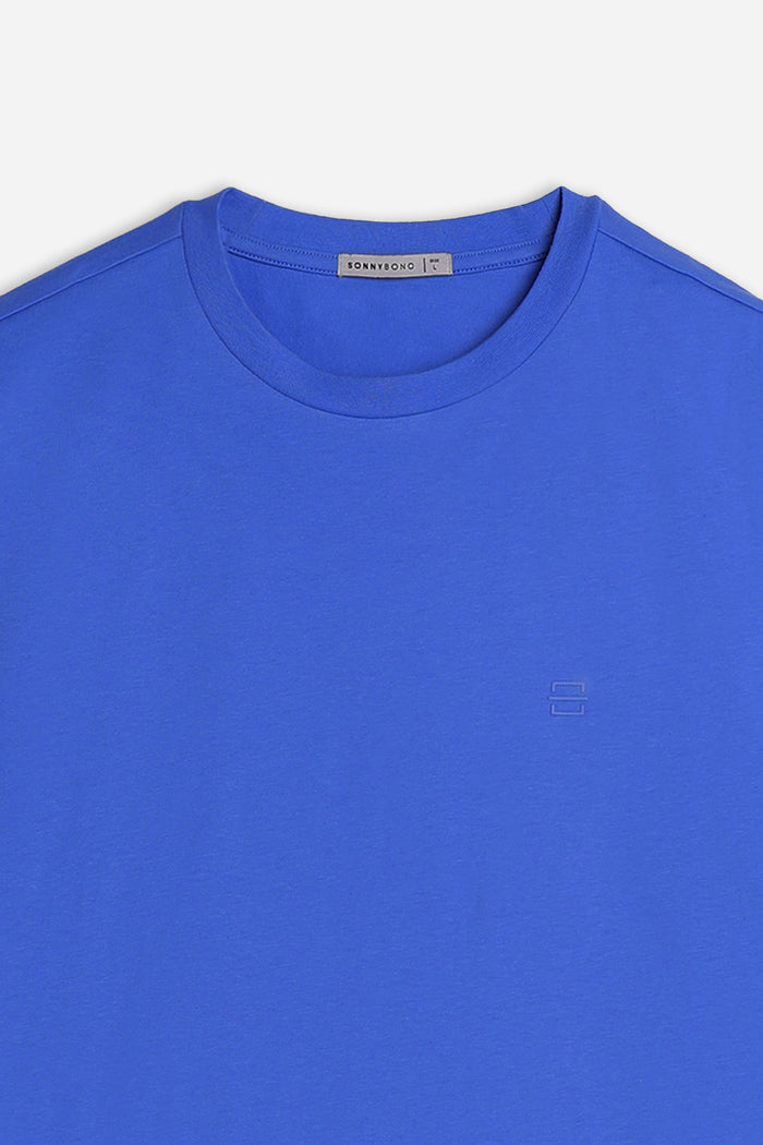 T-SHIRT GIROCOLLO BASIC CON DETTAGLIO ROYAL