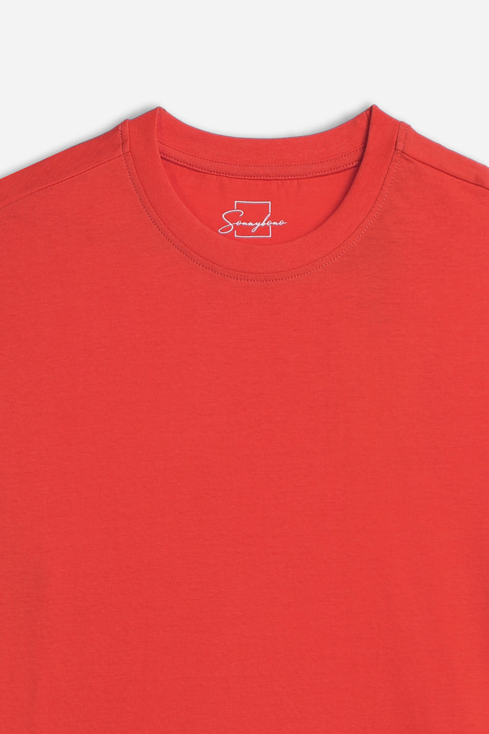 T-SHIRT GIROCOLLO BASIC ROSSO