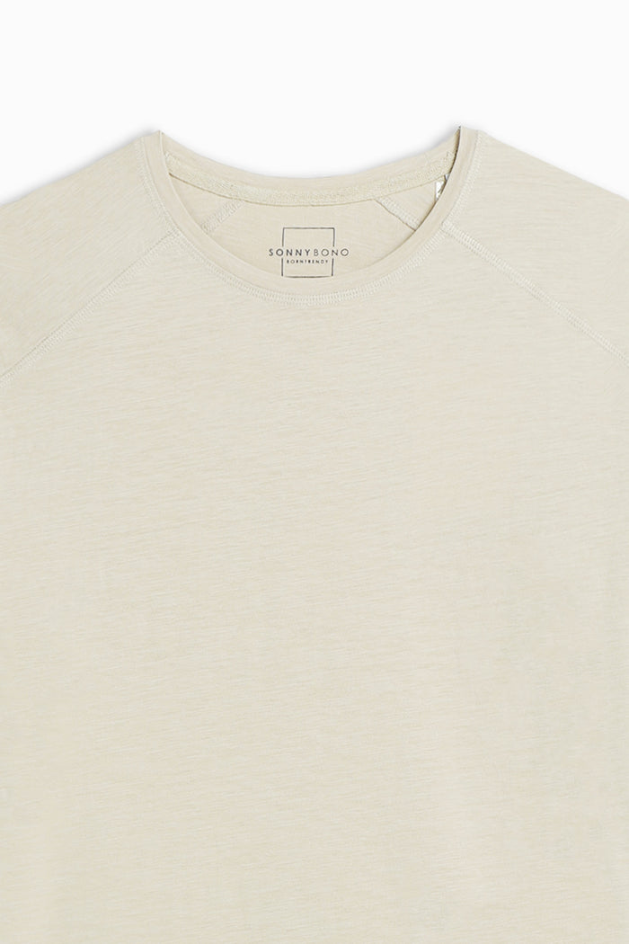 T-SHIRT GIROCOLLO BASIC SLUB BEIGE CHIARO