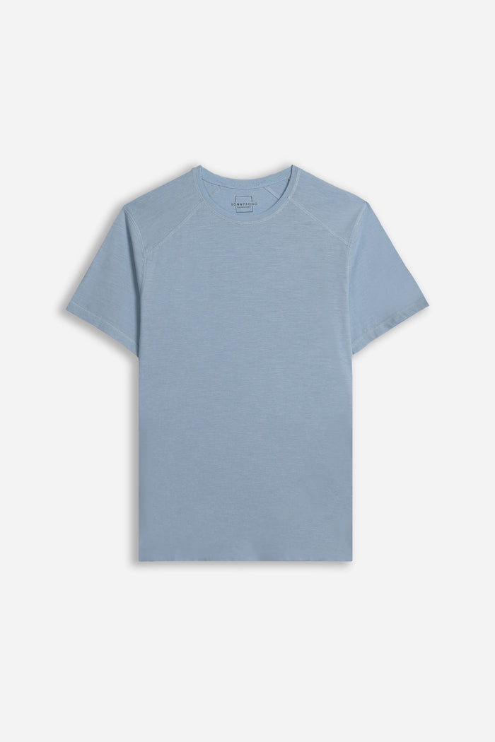 T-SHIRT GIROCOLLO BASIC SLUB POLVERE