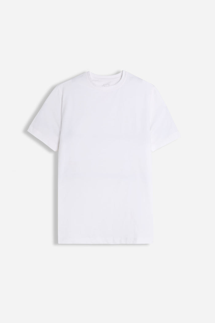 T-SHIRT GIROCOLLO BASIC STRETCH BIANCO