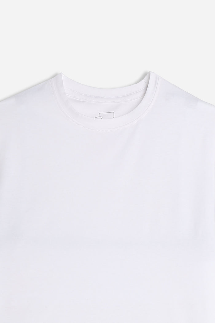 T-SHIRT GIROCOLLO BASIC STRETCH BIANCO