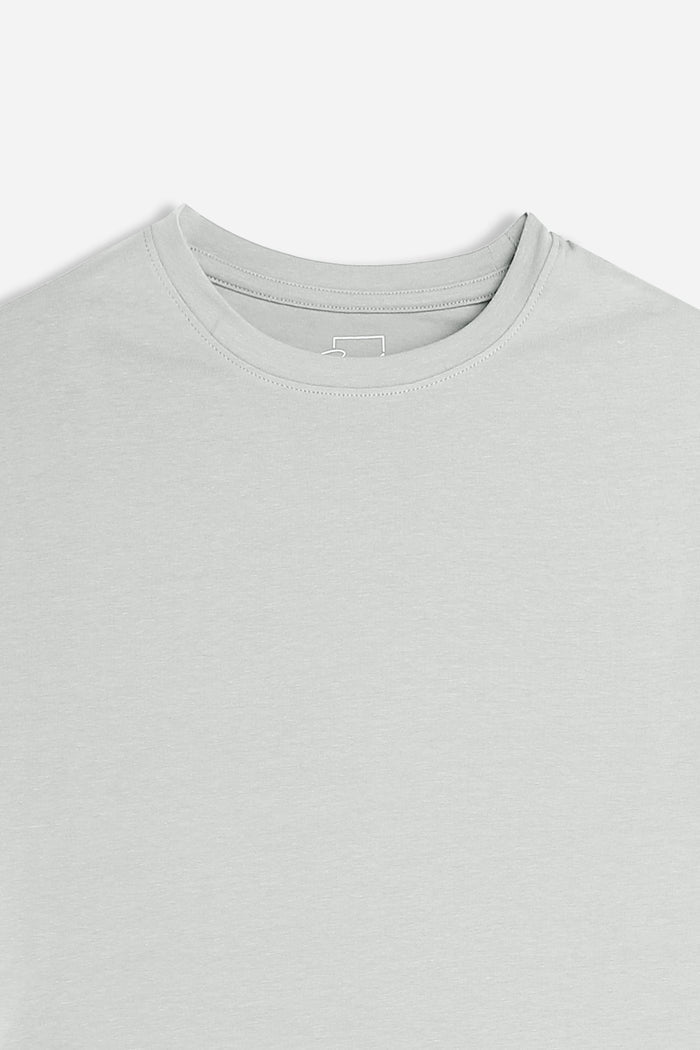 T-SHIRT GIROCOLLO BASIC STRETCH GRIGIO GHIACCIO